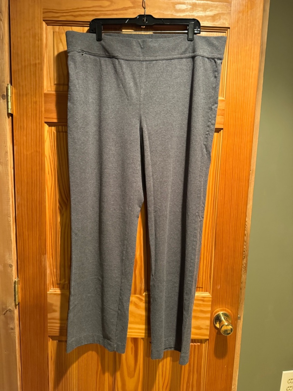 Lands' End Straight-Leg Gray Knit Pants Size XL